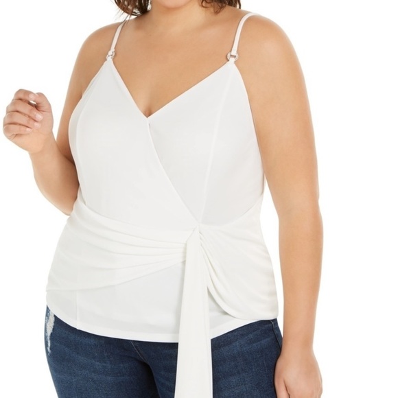 INC International Concepts Women's Plus Size Wrap-Front Tank Top White Sz 0X&3X - Picture 1 of 6